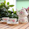 Scizorito Keramik Kaffee Tee Geschenk Sets, europäischer Luxus Tee Set, passend als Geschenk für Muttertag, Geburtstag, Weihnachten und Versammlungen (Camellia, Pink)