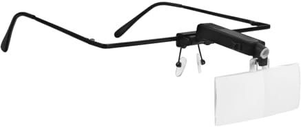 SOLUSTRE Kopflupenbrille Mit Glas Vergrößerung Und Led Licht Freihändig Tragbare Lupe Für Präzisionsarbeiten Bei Schmuck Uhren Und Elektronik