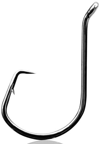 9KM DWLIFE Octopus Circle Hooks 25Pcs Fishing Catfish Hook Black/Barbed/Offset/Closed Eye for Fishing Rigs Saltwater Freshwater(Size 1#)