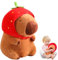 SKIKHN Animales De Peluche Capybara, Capybara Aguacate, Juguete De Peluche Capybaras, Linda MuñEca Capibara De Peluche con Aguacate, Capibara Juguete De Peluche Capybaras para Dormitorio (Rosa)