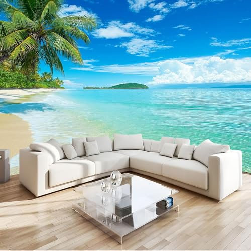 Papier Peint Paysage Naturel Mer 3D Panoramique Murale Salon 400x280 cm Papier Peint intissé pour Chambre Salon Personnalisé Décoration Murale