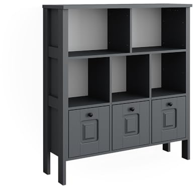 VitaliSpa Kinderregal Ajaton, Grau, 103.6 x 113.4 cm | zur Aufbewahrung von Spielzeug und Büchern kombinierbar