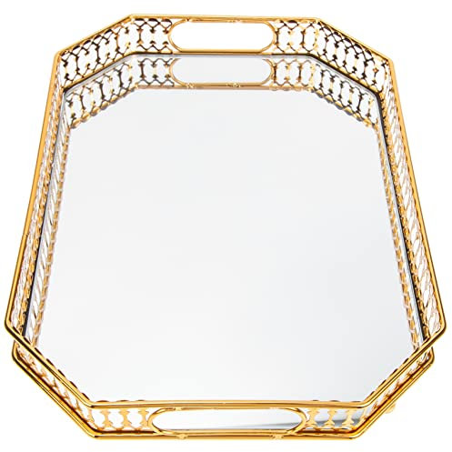 PHENOFICE Glass Toiletries Tray Organizer for Bathroom Cosmetic Containers Perfume Tray