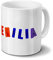 printplanet Tasse mit Namen Emilia - Motiv Magnetbuchstaben - Becher, Kaffeetasse, Kaffeebecher, Mug - Blau