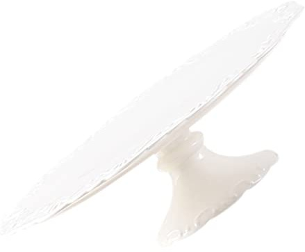 OFFSCH 1pezzi Alzata Per Torte in Ceramica Bianca Vassoio Portafrutta e Dolci Con Superficie Liscia Resistente e Facile Da Pulire Stand Creativo Per Cupcake e Eventi Speciali