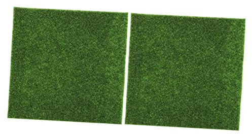 VANZACK 2stücke Kunstrasen Lebensecht Miniatur-Ornament Garten-minihaus-Dekoration Feengras PVC Material Stabil Langanhaltend Für DIY-gartengestaltung