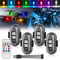 NHHEO Luci Stroboscopiche LED Senza Fili con Telecomando, 8 Colori Ricarica USB Lmpermeabile Luce a LED per L'interno Dell'auto Moto Bicicletta Drone Camion Anti-collisione (4PCS)