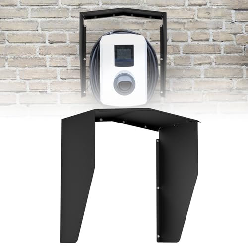 LZQ Wallbox Schutzdach für E-Auto Ladestation, Wallbox Wetterschutz Wetterfeste Abdeckung, Regenschutz, Sonnenschutz, UV-Schutz, Überdachung für Ladesäule Schwarz