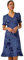 Roman Originals Tea Dress for Women UK Ladies Frill Hem Skater Wrap Jersey Stretchy Fit & Flare Flattering Knee Length Cocktail Party Occasion Holiday Going Out - Floral Navy - Size 14