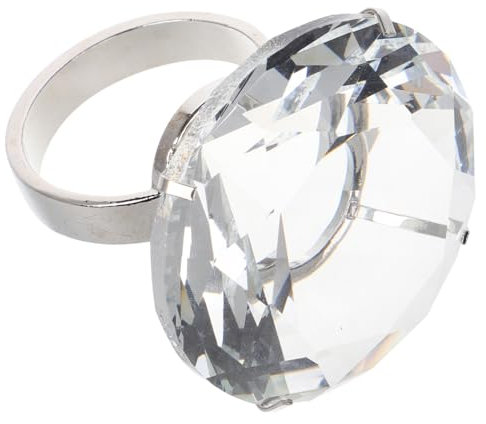 TOYANDONA Anillo de diamante de cristal de 6 cm, anillo de cristal brillante, adorno gigante de diamante, anillo de boda, anillo de cristal grande, aniversario, fiesta, anillo de cristal