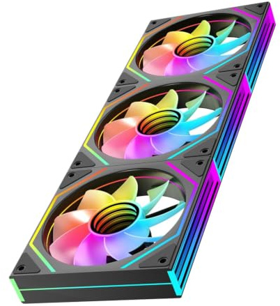 TZMRIT Prism 4Ultra/Prism 4RSUltra RGB PC Fan 120MM 1/3Piece [Infinity Mirror] [1850±10% RPM] 5V3PIN ARGB and 12V4PIN PWM Fan (3, BK RF, 4Ultra)
