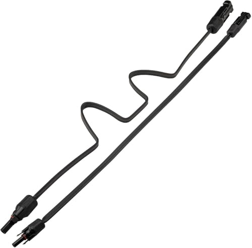 Leehitech Câble Passe-Fenêtre Panneau Solaire 0,5 m Lot de 2 | Câble 4 mm²,Passage sans perçage,Installation facile,Compatible 2,5-6 mm²,Étanchéité IP67,Souple et ultra plat
