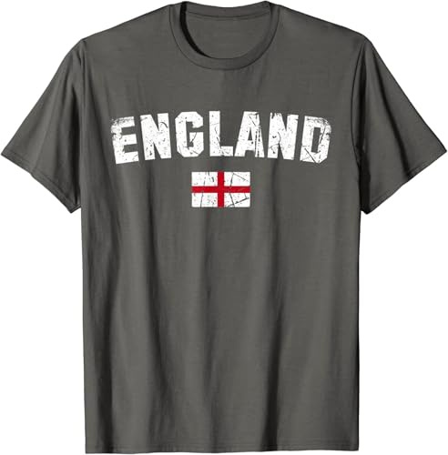 YAASIMOULE England Flag Vintage World Football Cup 2022 Fans Unisex T-Shirt Multicolour