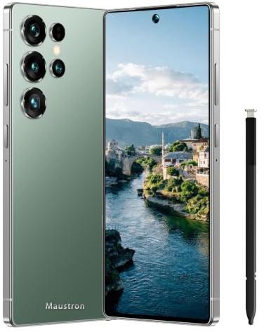 Maustron G25 Ultra entsperrte Smartphones 5G-Mobiltelefon Android 14.0 8+256 GB 7,3-Zoll-HD-Bildschirm Dual-SIM 108 MP + 64 MP Kamera 7000 mAh Integrierter Stift (Green)