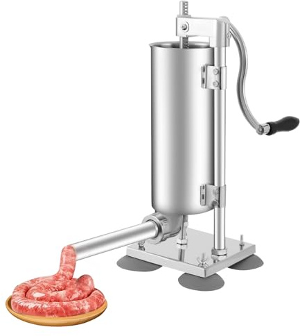 Poussoir à Saucisse Manuelle 3L Machine à Saucisse Verticale Acier Inoxydable Avec Poignée Antidérapante,Pour la Maison, Restaurant,Cuisine
