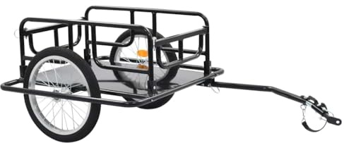 Fahrradanhänger, Transportanhänger, Fahrradanhänger, 130 x 73 x 48,5 cm, Stahl, Schwarz