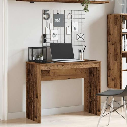 pokgdf Schreibtisch Altholz-Optik 90x40x72 cm Holzwerkstoff für Homeoffice und Arbeitsbereich mit Schreibtischplatte und Stauraum