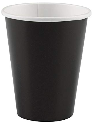 Amscan 58015-10 - Becher, 8 Stück, 266 ml, Schwarz, Pappbecher, Einwegbecher