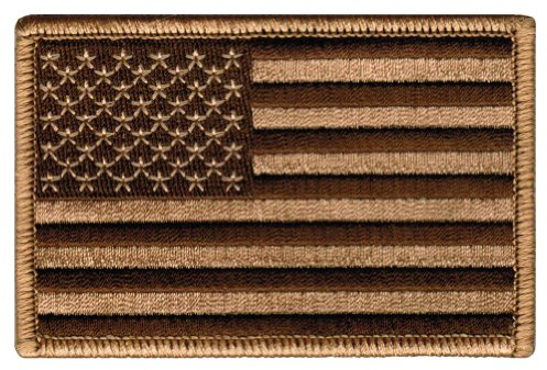 American Flag Embroidered Patch Camo Tan United States Tactical Subdued Military