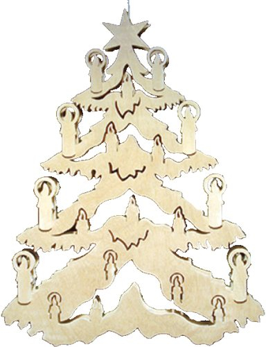 alles-meine.de GmbH Holz Bastelset 3-D - beleuchtetes Fensterbild Weihnachtsbaum - komplett ausgesägt/zum selber basteln - incl. Beleuchtung ! - Echt Erzgebirge - hergestellt i..