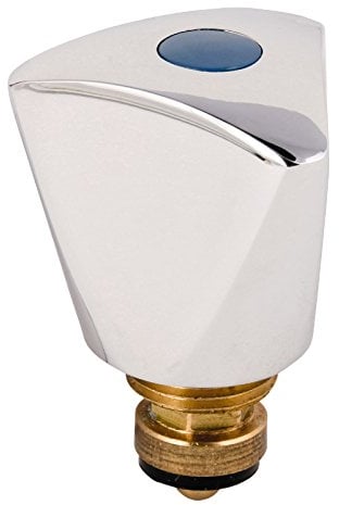 Sanitop-Wingenroth Sanitär-Oberteil 3/8 Zoll | mit Dreikanthaubengriff | verchromter Kunststoff | Kaltwasserhahn geeignet | für Zweigriffarmaturen | Messing verchromt | Blaue Markierung | 24070 3