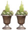 Garden Urn Patio Planter Outdoor & Indoor Large Flower Plant Pots, Set of 2 (Bronze)