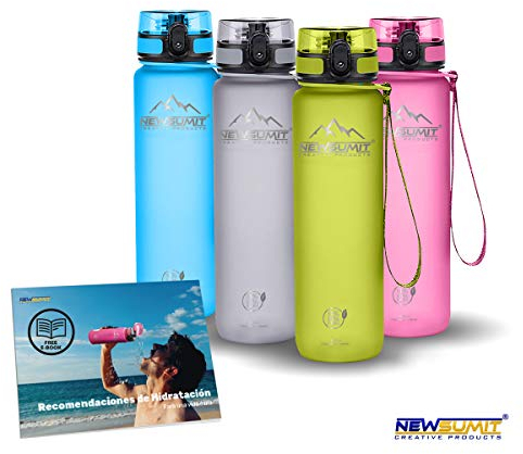 NEWSUMIT Botella De Agua Deportiva Superior - BPA Free Tritan - Todo Uso (1000ml - 34oz, Verde)