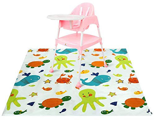 Nonrahy rutschfeste Hochstuhl Spritzschutzmatte Unterlage Bodenmatte Abdeckung für Kinderzimmer (#1)