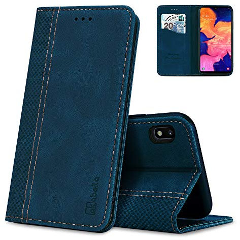 AKABEILA Coque pour Samsung Galaxy A10, Étui à Rabat pour Samsung Galaxy A10 Portefeuille Protection Coque en PU Cuir Housse Emplacements Cartes Folio Fermeture Magnétique Stand