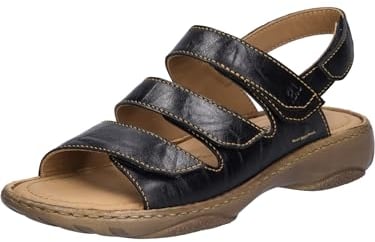 Josef Seibel Damen Riemchensandalen Debra 57, Frauen Sandalen,Weite G (Normal),Freizeitschuhe,offene Schuhe,Strandschuhe,schwarz,42 EU