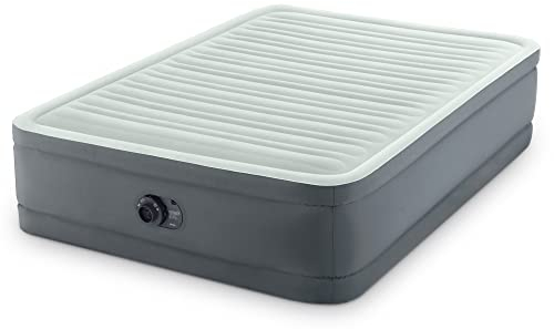 Intex PremAire I Fiber-Tech Elevated Dura Beam Technology Home Air Mattress Bed with Electric Built-in Pump, Full