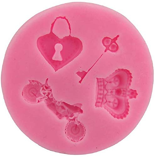 Moule en silicone alimentaire formes couronne clé moto cadenas décorations pâte à sucre fondants gâteaux pancakes cuisine SA152 original