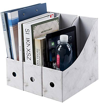 3/5pcs Boîte de Rangement Porte-revues en Papier Kraft pour Fichier Document Dossier Magazine Livre Range-revues Organisateur de Bureau école Rangement Stockage DIY Corbeille à Courrier