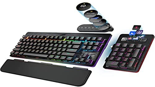 Mountain Everest Max (ISO-Layout) - anpassbare High-End mechanische Gaming-Tastatur mit Media-Dock, Display Keys, RGB-Beleuchtung hot-swapable Cherry MX Switches und modularem Numpad.
