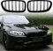 F10 F11 Kühlergrill, Nieren Hochglanz Schwarz Front Grill, Paar Doppelsteg Sport Kühlergrill Ersatz für BMW 5er F10 Limousine F11 Touring M5 2017 2010 2011 2012 2013 2014 2015 2016 2017