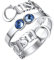 U7 personalisiert Namensring Edelstahl Offener Ring mit 2 Geburtssteine & Namen Ehering Trauring Freundschaftsring Modeschmuck Accessoire für Hochzeit Geburtstag