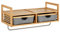 WENKO Wandgarderobe Bahari, hochwertiges Wandregal aus nachhaltigem Bambus, mit 2 Schubladen, Ablage und Kleiderstange, viel Platz für Accessoires und Kleidung, 67 x 30 x 30 cm