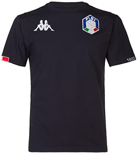 Kappa 6CENTO Abou 3F Fisi, T-Shirt Unisex-Adulto, Blue Night-Grey MD, S