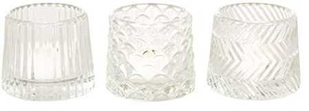 Nordstern Windlicht 'Agazzi' Klar 3er Set - Ø 8 x 7 cm