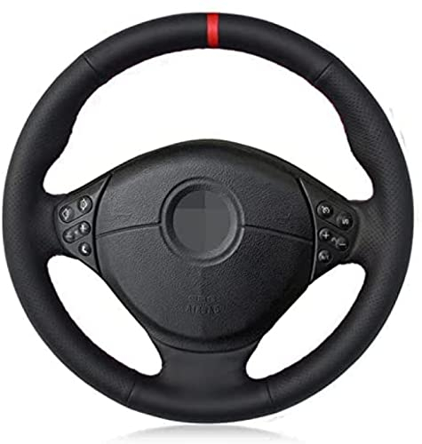 DIY-Lenkradbezüge, passend für BMW M Sport E36 1996-2000 E39 1995-2001 Z3 M E36/7 E36/8 1998-2002 Auto-Lenkradbezug, schwarzes, weiches Echtleder