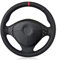 DIY-Lenkradbezüge, passend für BMW M Sport E36 1996-2000 E39 1995-2001 Z3 M E36/7 E36/8 1998-2002 Auto-Lenkradbezug, schwarzes, weiches Echtleder