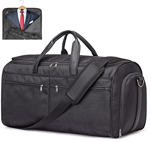 S-ZONE Unisex Cabrio Reise Kleidersack Handgepäck Kleidertasche für Männer Frauen - 2 in 1 Hängekoffer Anzugtasche Business Reisetasche