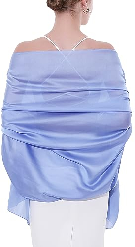 SWAT PANY Stola Damen Festlich Schultertuch Abendkleid Frauen Schal Blau Tücher Chiffon Stola Dünn Pashmina Sommer