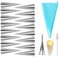 Joyeee Lot de 16 mini moules en acier inoxydable avec poches à douille réutilisables, embout long et buse de nettoyage, accessoires de pâtisserie, outil de décoration, 8,6 cm