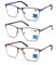 MODFANS Confezione da 3 Occhiali da Lettura per Uomo,Occhiali Vista Anti Luce Blu,In Metallo Acciaio Inox,Leggera,Visione Chiara,con Custodia Grigio Marrone Blu