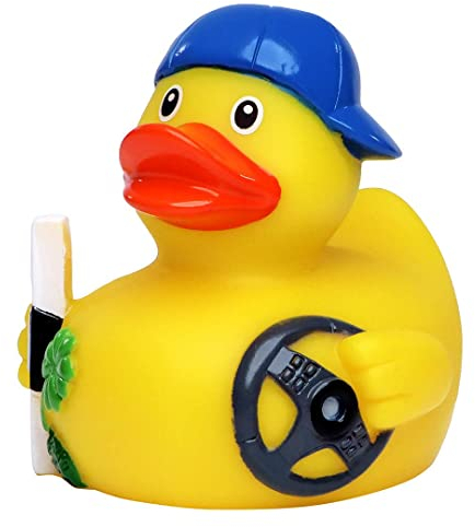 Schnabels Quietsche-Ente Fahranfänger - Geschenk für Geburt Geburtstag Namenstag Kinder Baby Freund-in Mädchen Junge - Spielzeug Bade-Ente Badewanne Deko