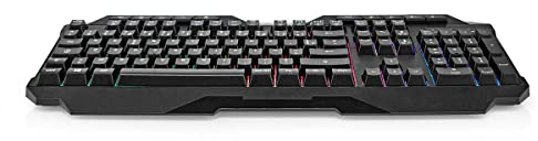 NEDIS Wired Gaming Keyboard - USB Type-A - Folientasten - LED - AZERTY - FR-Layout - Stromversorgung über USB - Netzkabellänge: 1.30 m - Multimedia
