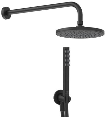 Ideal Standard - Idealrain, Kit doccia light, Mini set componenti doccia tondo, Nero Seta