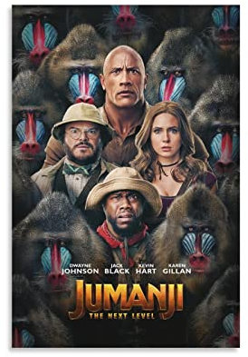 NANXIANG Jumanji The Next Level Filmposter Poster Gemälde Leinwand Wandkunst Wohnzimmer Poster Malerei 20x