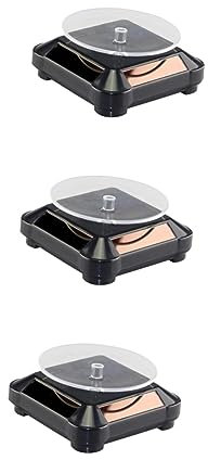 HOMSFOU Turning Display Stand 3pcs Monitor Stand Organizer Necklace Phone Mount Organizer Phone Holders for Your Car Holder Turntable Display Stand Light To Rotate Battery